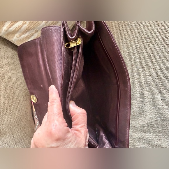 Etienne Aigner Burgundy Oxblood Leather Satchel Vintage - Picture 9 of 13